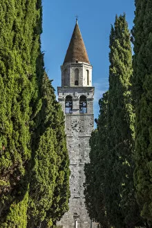 Images Dated 18th November 2016: Europe, Italy, Friuli-Venezia-Giulia. Bell tower of the abbey of Aquileia