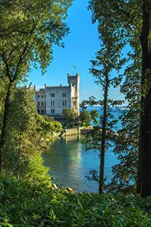 Emperor Prints: europe, Italy, Friuli Venezia Giulia. The castle of Miramare in the Gulf of Trieste