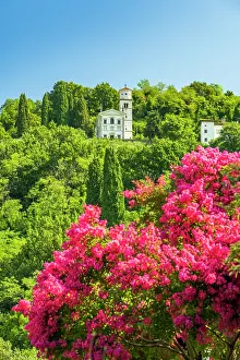 Collio Prints: Europe, Italy, Friuli. View from Cormons towards the little church of the holy Vergin