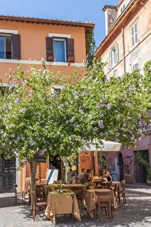 Cozy Prints: europe, Italy, Latium. Rome, a cosy restaurant in the Trastevere area