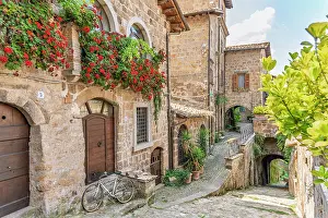 Latium Prints: europe, Italy, Latium. A street in the tiny village of Barbarano Romano