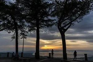 europe, italy, Lazio. Sunset at the Bolsena Lake seen from Montefiascone