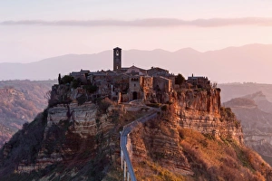 Europe, Italy, Lazio, Viterbo district. Civita of Bagnoregio at dawn Europe, Italy, Lazio, Viterbo district. Civita of Bagnoregio at dawn
