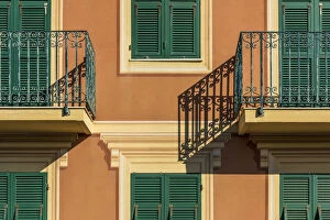 Europe, Italy, Liguria, Bonassola. A typical ligurian house facade