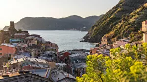 Europe, Italy, Liguria. The Cinque Terre village of Vernazza in the afternoon light