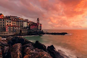 Images Dated 9th September 2016: Europe, Italy, Liguria, La Spezia district. Tellaro at sunset