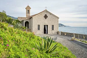 Images Dated 3rd February 2023: Europe, Italy, Liguria. The little church of Sant'Ampelio in Bordighera