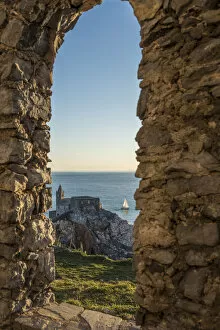 Images Dated 2nd February 2018: Europe, Italy, Liguria, Portovenere. The church of San Pietro at sunset