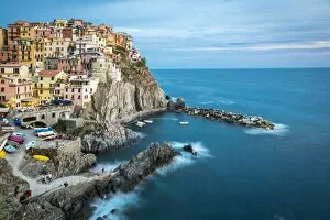 Images Dated 10th August 2015: Europe, Italy, Liguria. Scenic view of Manarola, Cinque Terre