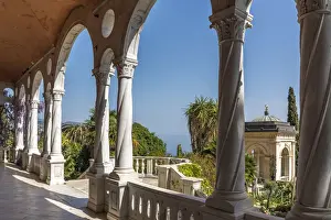 Botanic Prints: Europe, Italy. Liguria. View from Villa Hanbury near to Ventimiglia