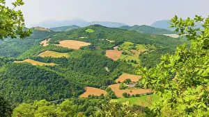 Le Marche Prints: europe, Italy, The Marches. Rural landscape in the area near to Furlo