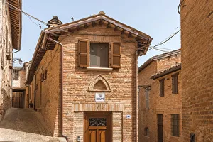 Brick Prints: europe, Italy, the Marches. One typical house of Sarnano