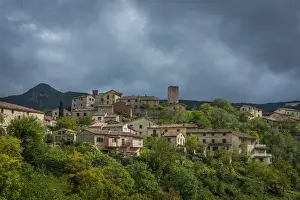 Marche Prints: Europe, Italy, Marches. The Village of Pierosara near to the caves of Frasassi