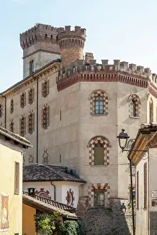 Piedmont Prints: Europe, Italy, Piedmont. The famous castle of the small wine town Barolo that hosts a wine museum