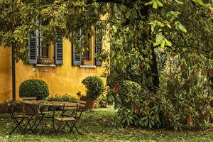 Europe, Italy, Piedmont. A romantic garden