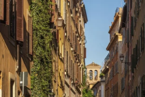 Europe, Italy, Rome. A street of houses in the historic centre
