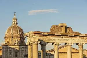 europe, Italy, Rome. View through the temple of Saturn in the Forum Romanum towards