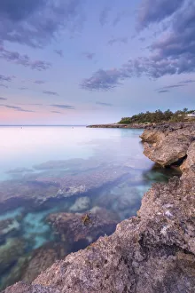 Europe, Italy, Salento beaches at sunrise, province of Taranto, Apulia