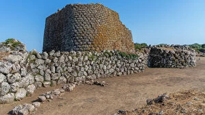 Archeological Site Gallery: Europe, Italy, Sardinia. The archeologic site of Nuraghe Losa, a prehistoric building