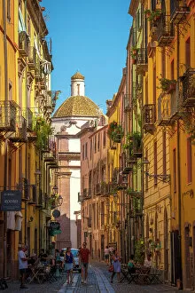 Images Dated 8th September 2022: Europe, Italy, Sardinia. Bosa, a beautiful street scenery