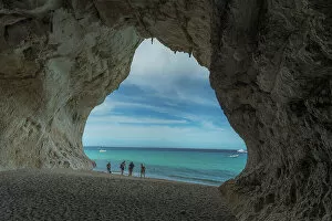 Images Dated 10th November 2022: Europe, Italy, Sardinia. One of the Caves of the Cala Luna, the famous beach near to Cala Gonone