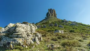 Trekking Prints: Europe, Italy, Sardinia. On the hiking path around the rock formation of Perda e Liana