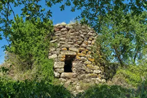 Vegetation Collection: Europe, Italy, Sardinia. The Nuraghe Aiga, an ancient building of the Nuraghes population