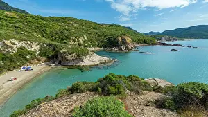 Swimming Prints: Europe, Italy, Sardinia. The spiaggia Cumpoltittu beach near to Bosa