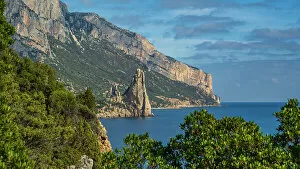 Images Dated 16th March 2023: Europe, Italy, Sardinia. View from the footpath to Pedra Longa from Santa Maria Navarrese