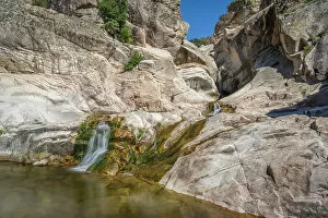 Images Dated 10th November 2022: Europe, Italy, Sardinia. The waterfalls of Bau Mela near to Villanova Strisaili