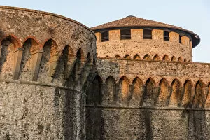 Europe, Italy, Sarzana. Detail of the fortress Firmafede