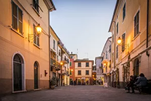 Europe, Italy, Sarzana. a Piazza in the towncentre