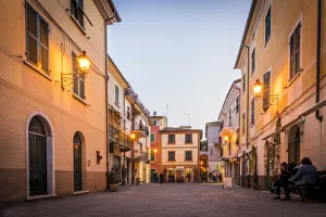 Europe, Italy, Sarzana. a Piazza in the towncentre