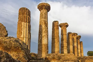 Europe, Italy, Sicily. Agrigento, the remains of the temple of Heracles
