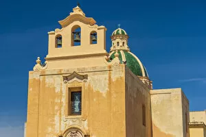 Images Dated 20th June 2022: europe, Italy, Sicily, Favignana. the facade of the main church S. Maria Immacolata