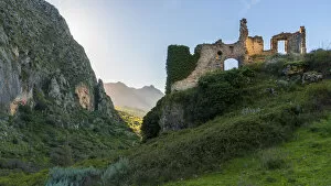 Images Dated 20th June 2022: europe, Italy, Sicily. The landscape in the surroundings of Monte Jato with the ruins of Masseria