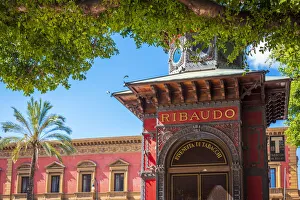 Kiosk Prints: Europe, Italy, Sicily. Palermo. A historic tabacco kiosk on Piazza Verdi