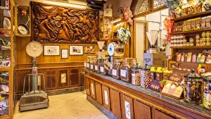 Coffee Prints: Europe, Italy, Sicily. Palermo. Inside the coffee shop