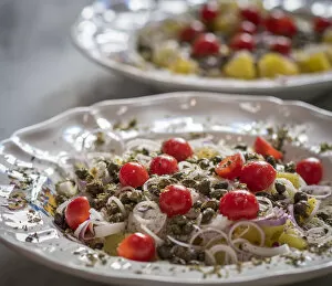 Images Dated 20th June 2022: europe, Italy, Sicily. Palermo, traditional potato salad prepared during a cooking course