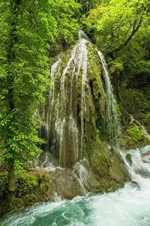 Hiking Path Prints: Europe, Italy, Trentino. La Roggia di Calavino waterfalls hike near the Toblino Lake