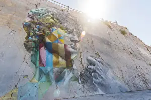 Street Art Prints: Europe, Italy, Tuscany. The beautiful wall painting of Michelangelo