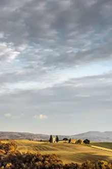 Valdorcia Prints: Europe, Italy, Tuscany. The chapel Madanna di vitaleta near to San Quirico