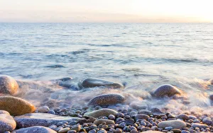 europe, Italy, Tuscany, Elba Island, sunset at Pomonte beach, long exposure
