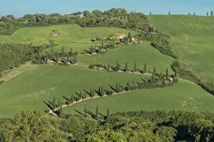 europe, Italy, Tuscany. The famous winding road of la Foce