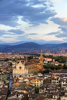 Images Dated 21st June 2017: Europe, Italy, Tuscany, Florence, View from the Palazzo Vecchio Tower, Basilica di