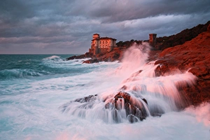 Livorno Prints: Europe, Italy, Tuscany, Livorno district, Boccale castle at sunset