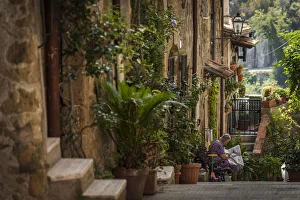 Pitigliano Prints: europe, italy, Tuscany. Pitigliano. a street scene