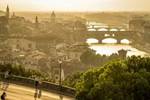 Images Dated 3rd October 2016: Europe, Italy, Tuscany. View from the piazzale Michelangelo over Florence
