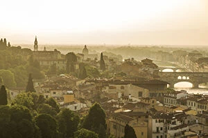 Romantic Gallery: Europe, Italy, Tuscany. View from the piazzale Michelangelo over Florence