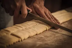 europe, italy, umbria. Pasta making traditional style